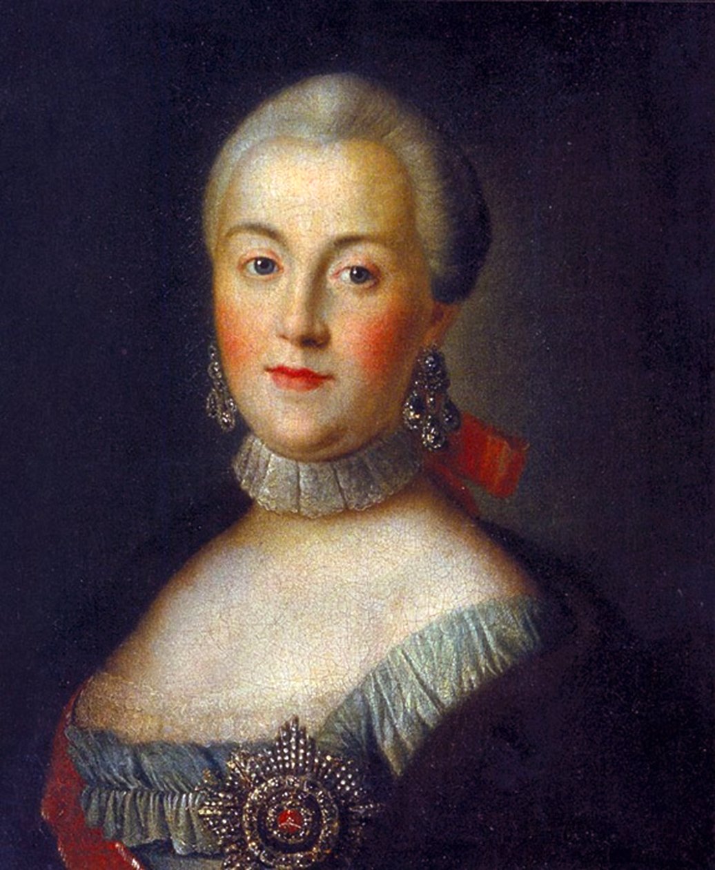 Porträtt av storhertiginnan Catherine Alekseevna, framtida kejsarinna Katarina II den stora, ca 1760 av Alexei Petrovich Antropov