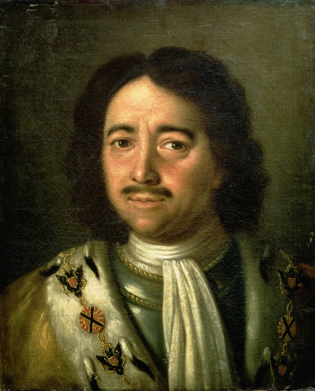 Porträtt av tsar Peter I den store (1672-1725) 1772 av Alexei Petrovich Antropov
