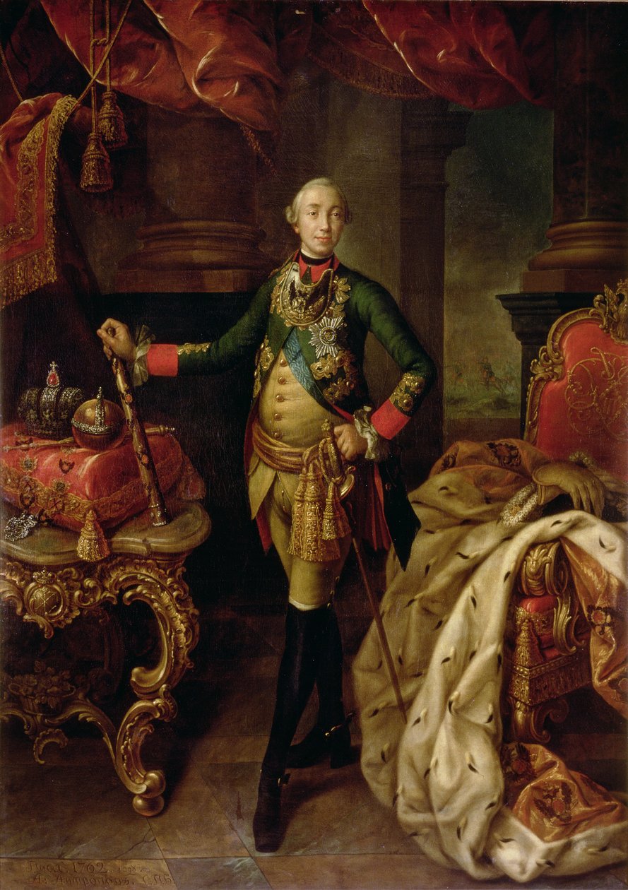 Porträtt av tsar Peter III (1728-62) 1762 av Alexei Petrovich Antropov