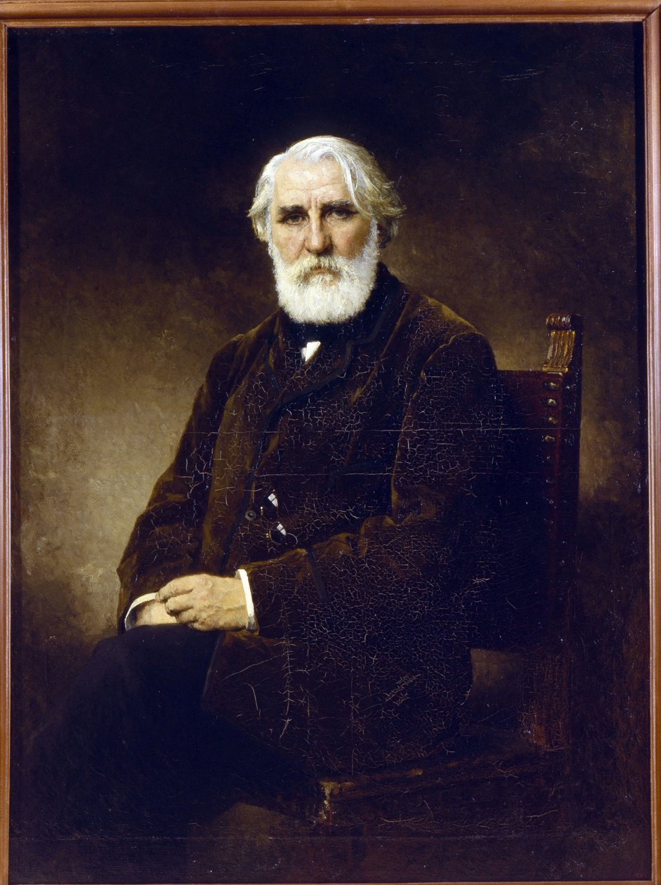 Ivan Tourgueniev - Porträtt av författaren Ivan S. Turgenev (1818-1883) - Peinture de Alexei Alexeyevich Harlamov (1840-1922) - 1875 - Olja på duk - 144x108 - Ryska statens museum, St. Petersburg av Alexei Alexevich Harlamoff