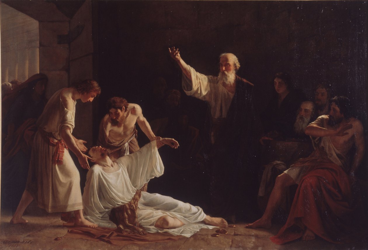 Ananias och Saffiras straff, 1865 av Alexei Alexeyevich Harlamov