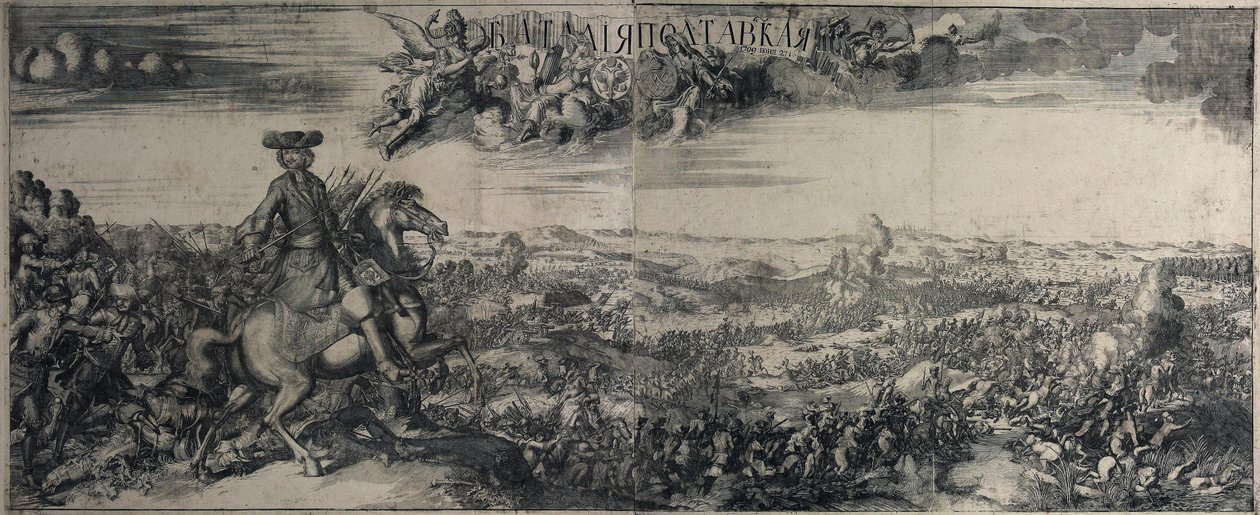 Slaget vid Poltava den 27 juni 1709, 1715 av Alexei Fyodorovich Zubov