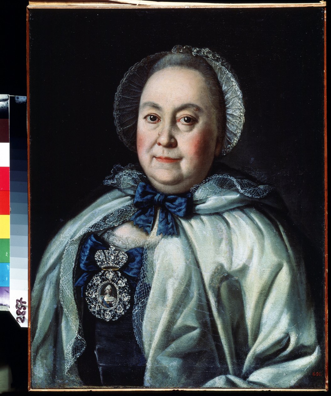 Porträtt av damen i väntan, grevinnan Maria A. Rumyantseva (1698-1788) (Porträtt av damen i väntande grevinnan Maria A. Rumyantseva). Målning av Alexei Petrovich Antropov (1698-1788). Olja på duk 62,5 x 48 cm av Alexei Petrovich Antropov