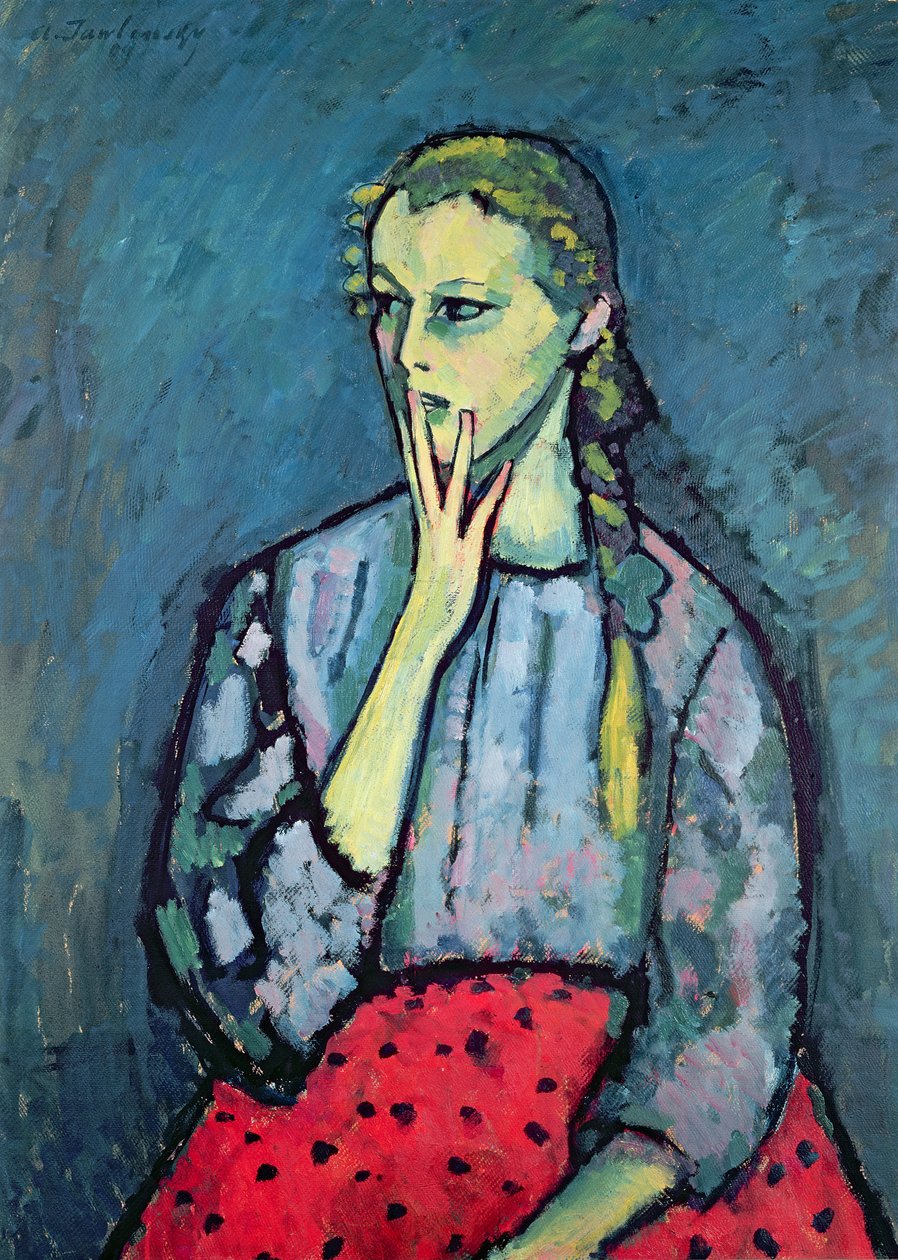 Porträtt av en ung flicka av Alexej von Jawlensky