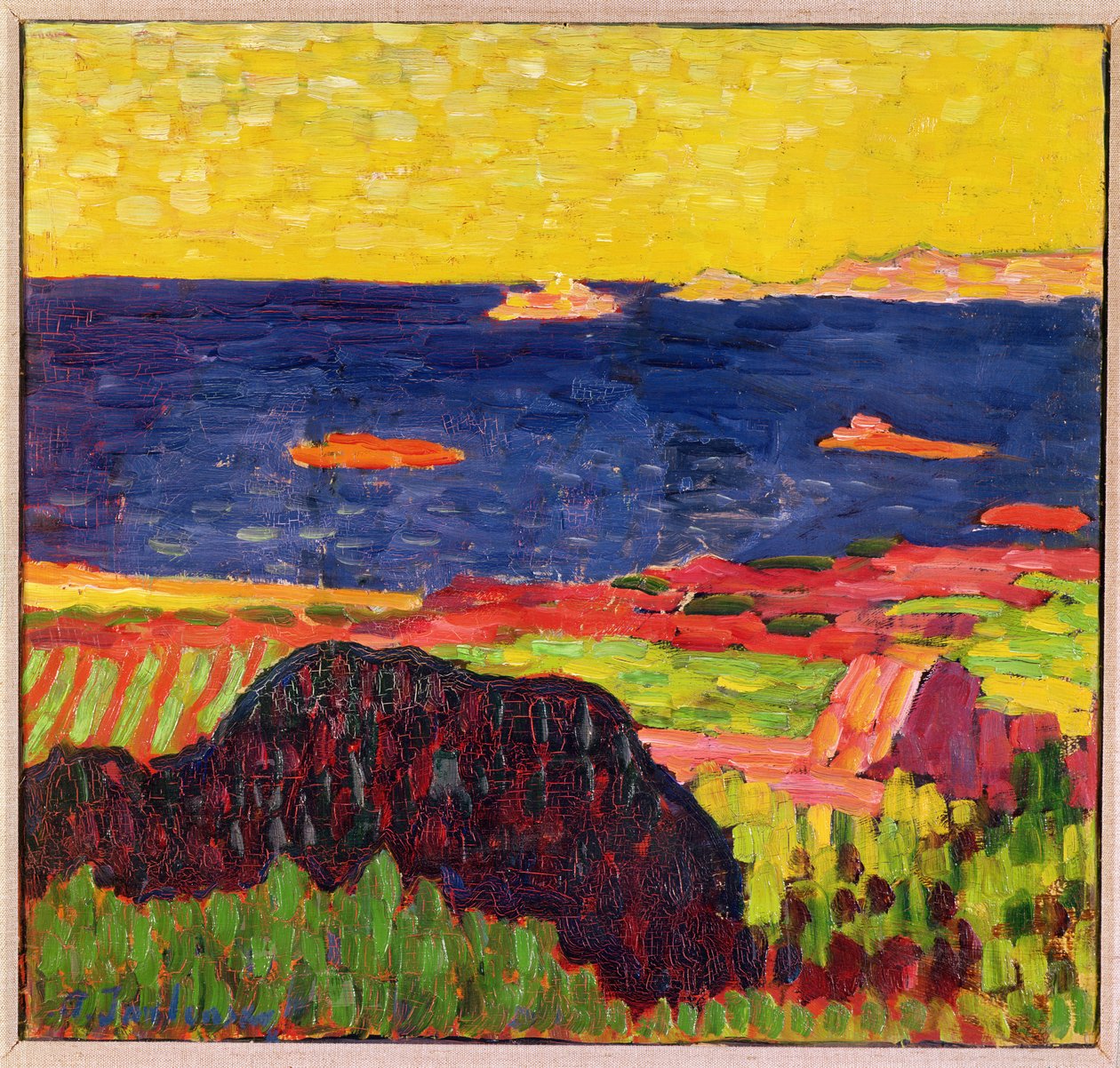 Kusten nära Carantec. 1905-06 (olja på kort) av Alexej von Jawlensky
