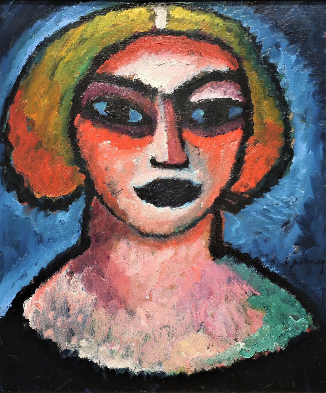 1912 Jawlensky kvinnohuvud av Alexej von Jawlensky