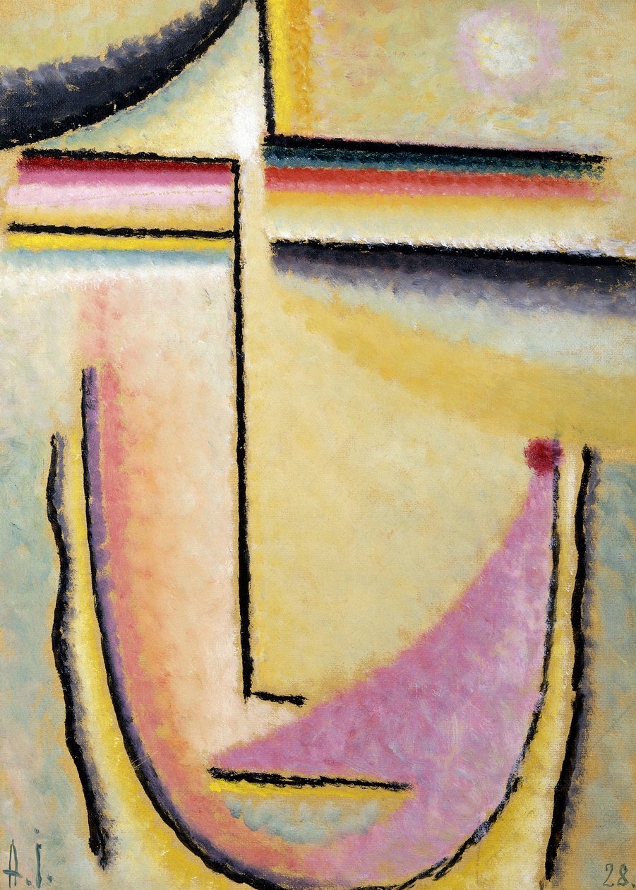 abstrakt huvud; Abstrakt huvud, 1928 av Alexej von Jawlensky