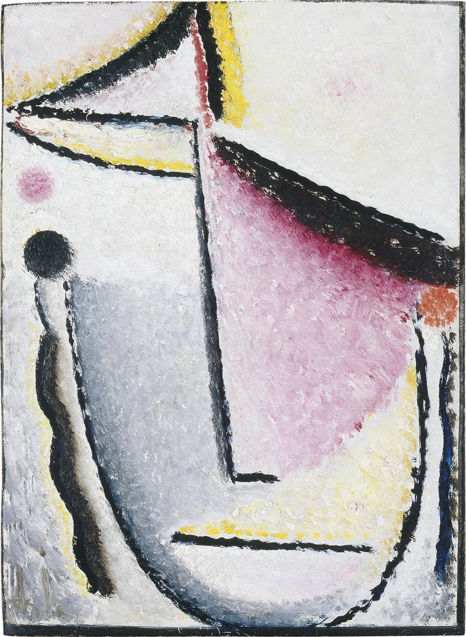 Abstrakt huvud: fundersam, 1929-1930 av Alexej von Jawlensky
