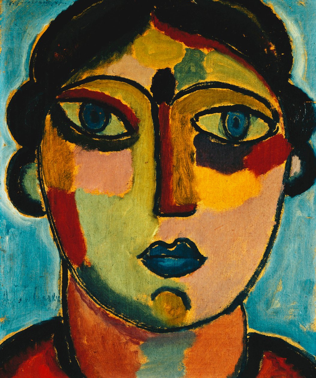 Blå mun; Blauer Mund, 1917 av Alexej von Jawlensky