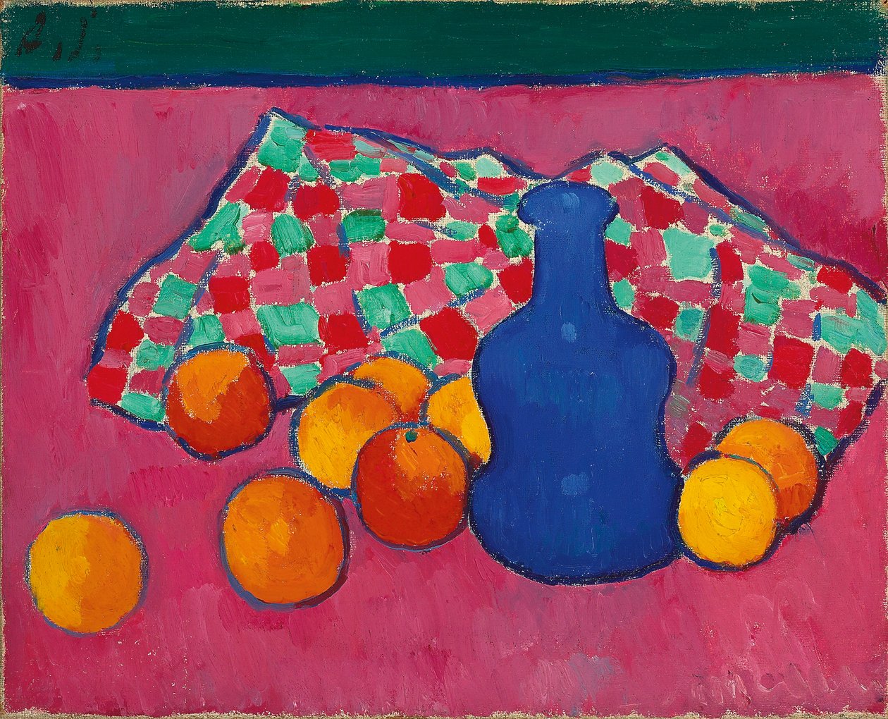 Blå vas med apelsiner, 1907 av Alexej von Jawlensky