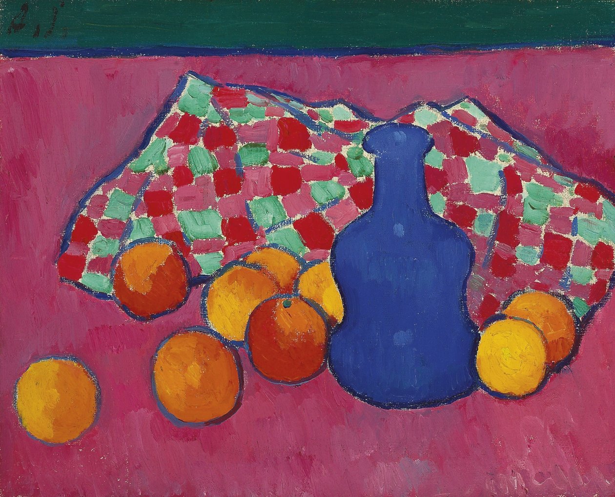 Blå vas med apelsiner, 1908 av Alexej von Jawlensky