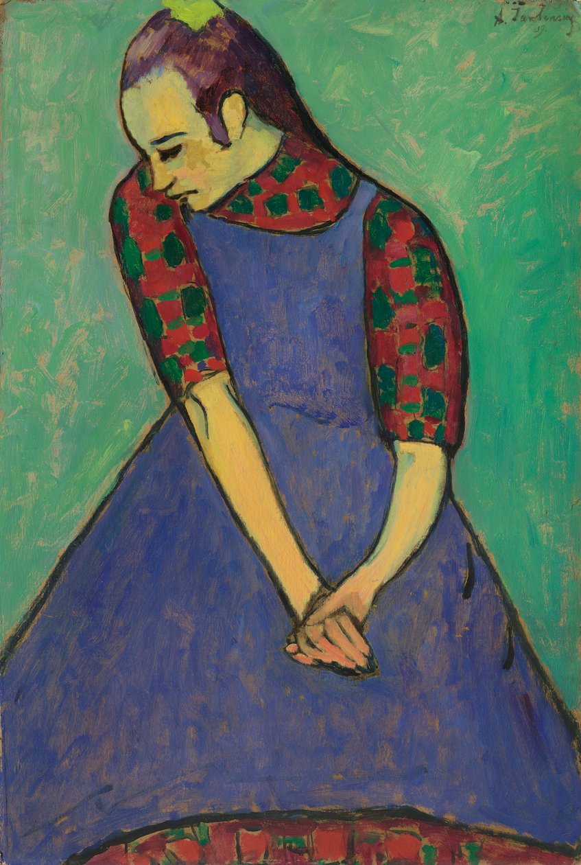 Blått förkläde, 1909. av Alexej von Jawlensky