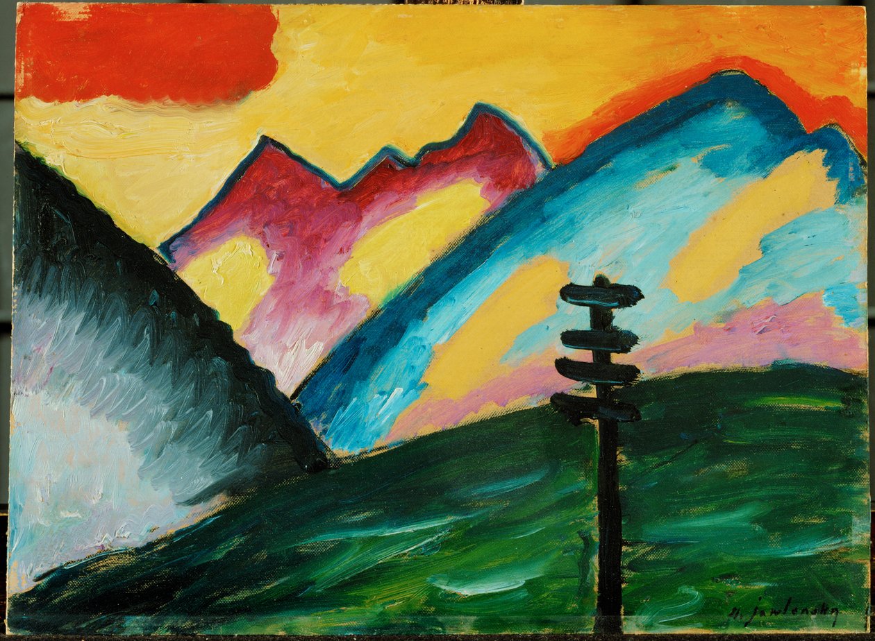 Einsamkeit - ensamhet (olja på kartong) av Alexej von Jawlensky