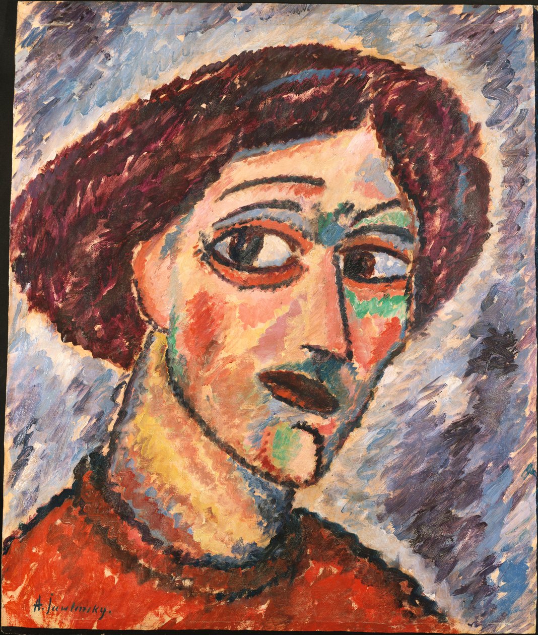 Tilted Head, ca 1913 (olja ombord) av Alexej von Jawlensky