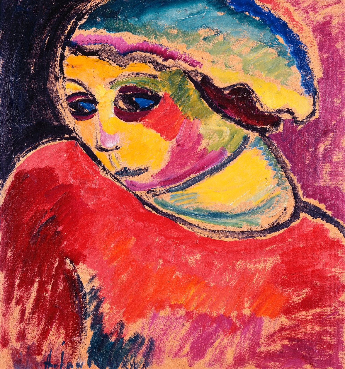 grön motorhuv; Grön motorhuv, 1911 av Alexej von Jawlensky