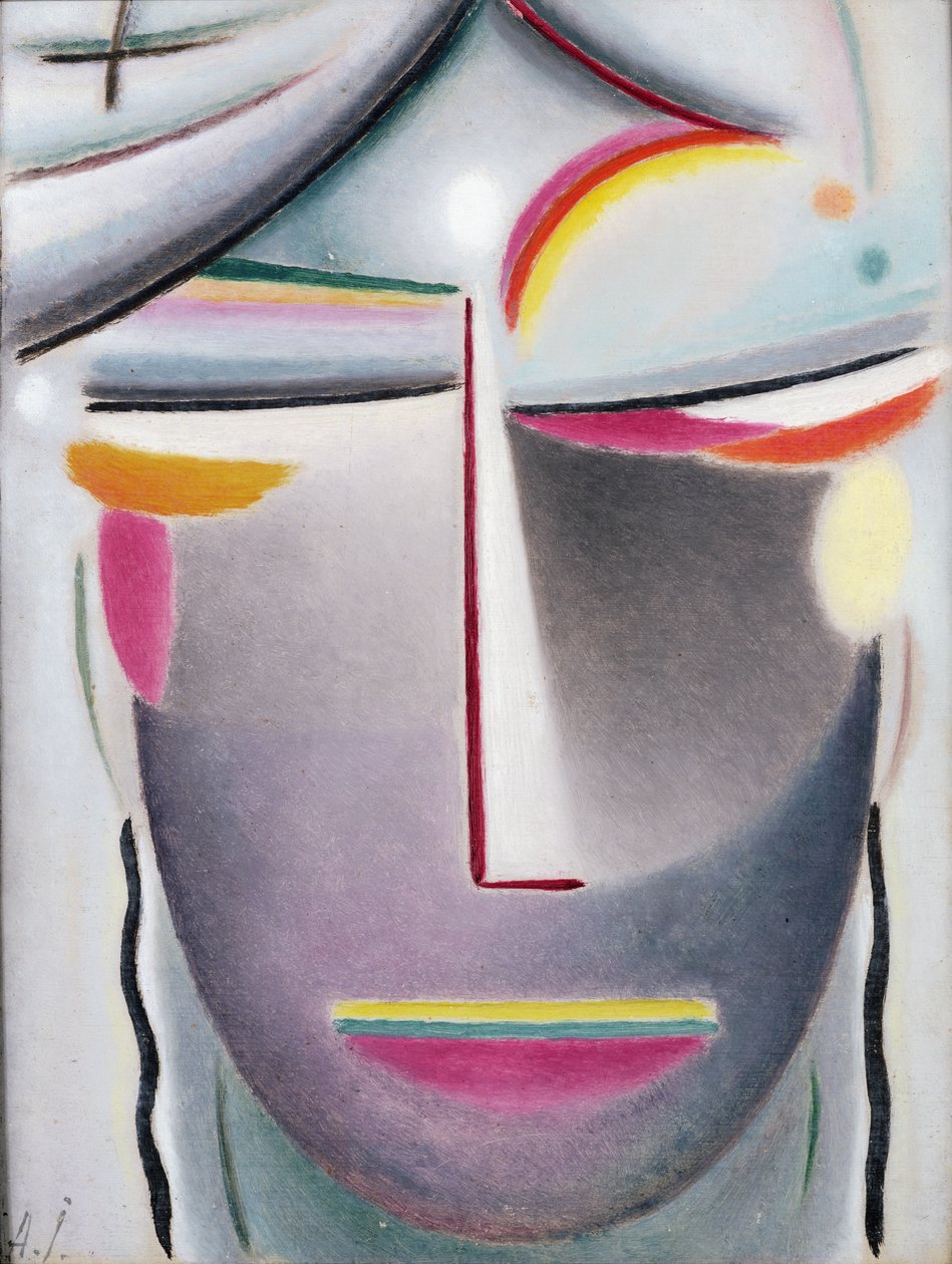 Huvud (Dark Buddha), ca 1927 (olja på duk nedlagd ombord) av Alexej von Jawlensky