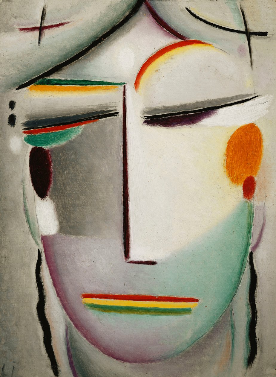 Frälsarens ansikte: Remote King - Buddha II; Frälsarens ansikte: Distant Highness - Buddha II, c.1921 av Alexej von Jawlensky
