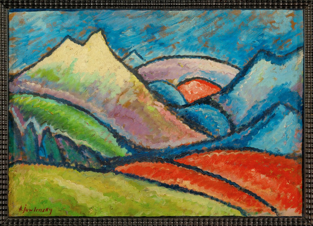 Landskap Oberstdorf (målning på duk) av Alexej von Jawlensky