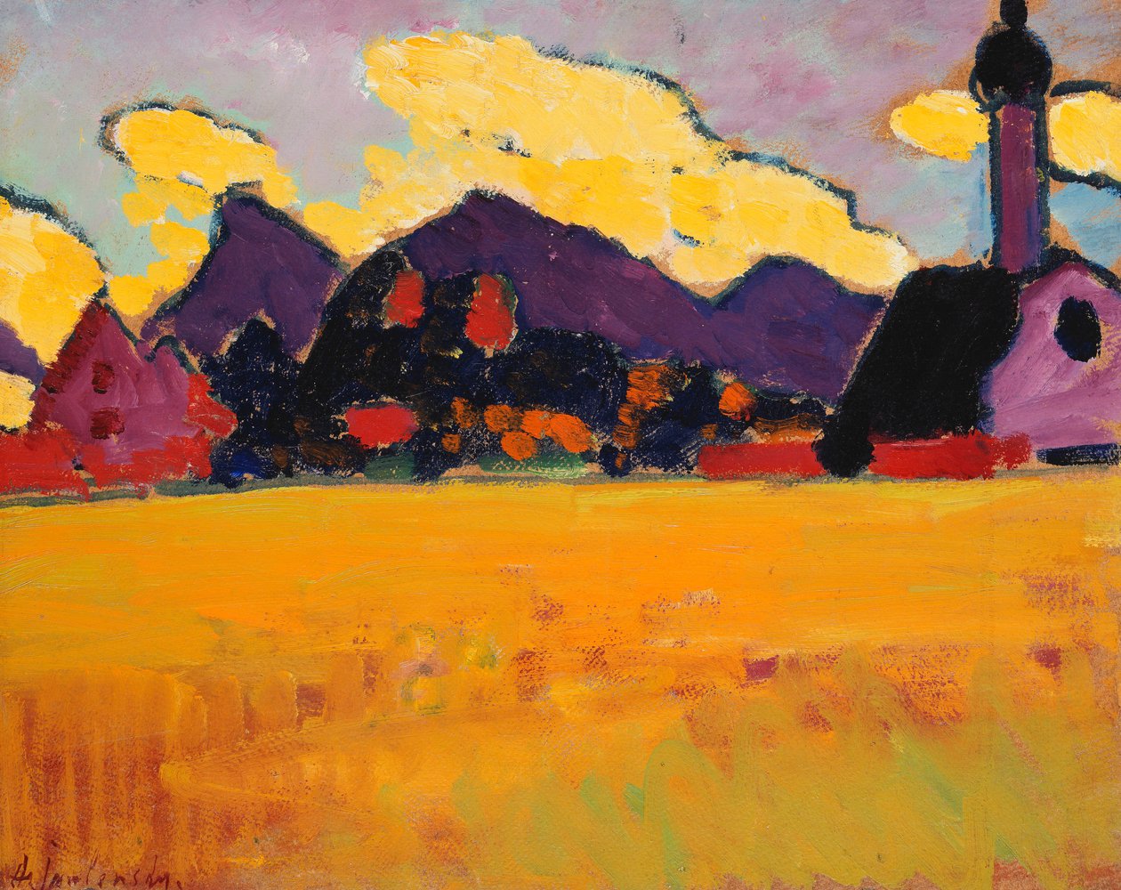 Landskap nära Murnau; Landskap nära Murnau, c.1910 av Alexej von Jawlensky