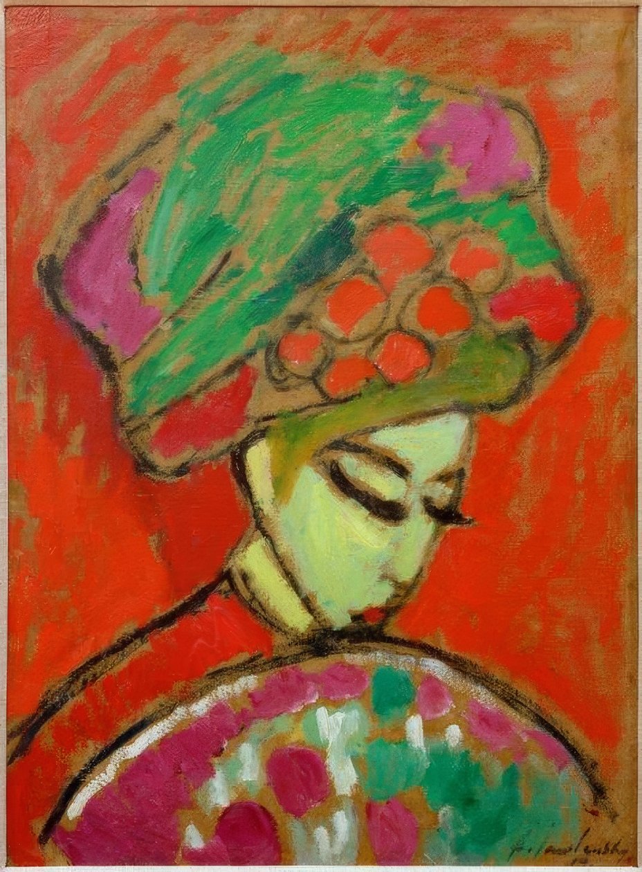 Flicka med blommössa av Alexej von Jawlensky
