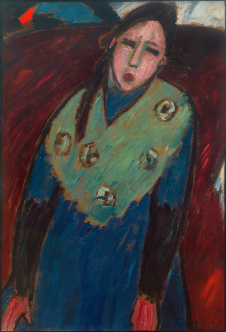 Flicka med grön stole av Alexej von Jawlensky