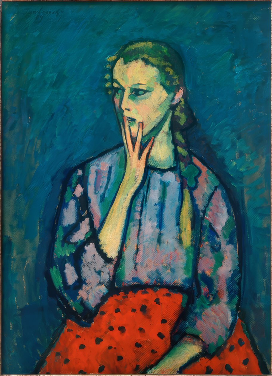 Porträtt av en flicka, 1909 av Alexej von Jawlensky