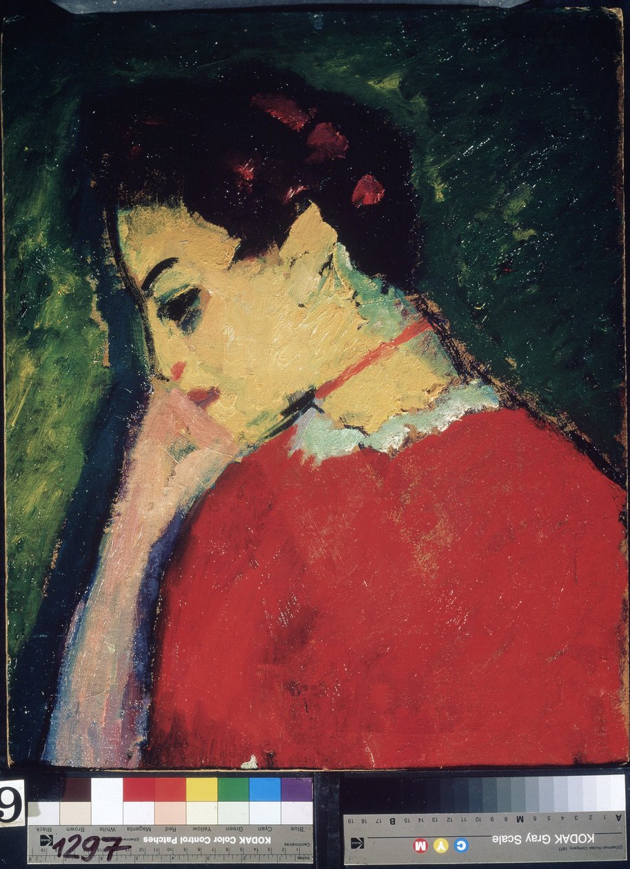 "Porträtt av en kvinna" målning av Alexei von Javlensky (Alexi von Jawlensky, Alexej von Javlenski) (1864-1941) 1909 State Uzbekistan Art Museum, Tasjkent av Alexej von Jawlensky