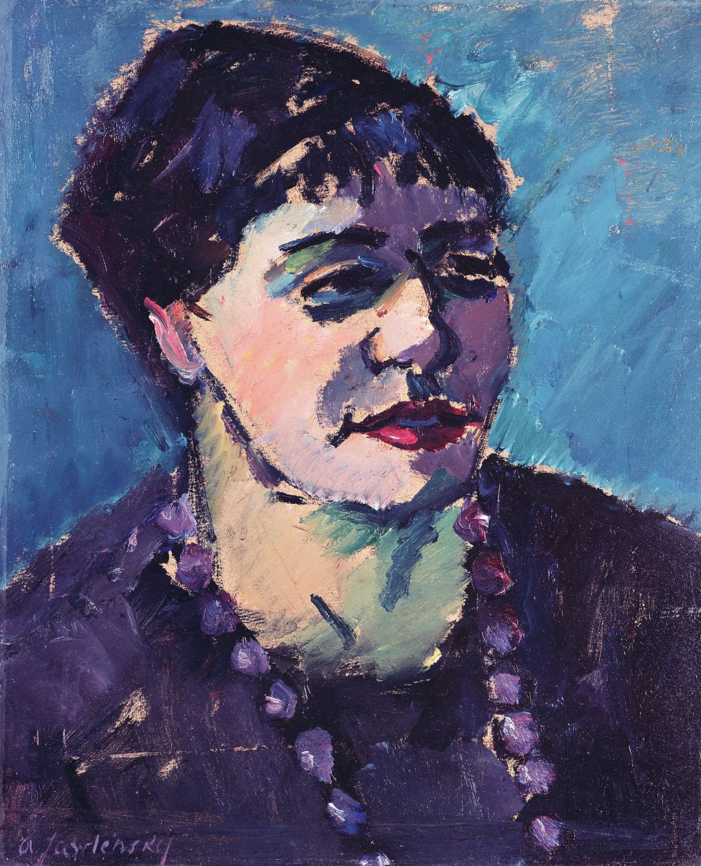 Porträtt av fru Epstein (olja på kartong) av Alexej von Jawlensky