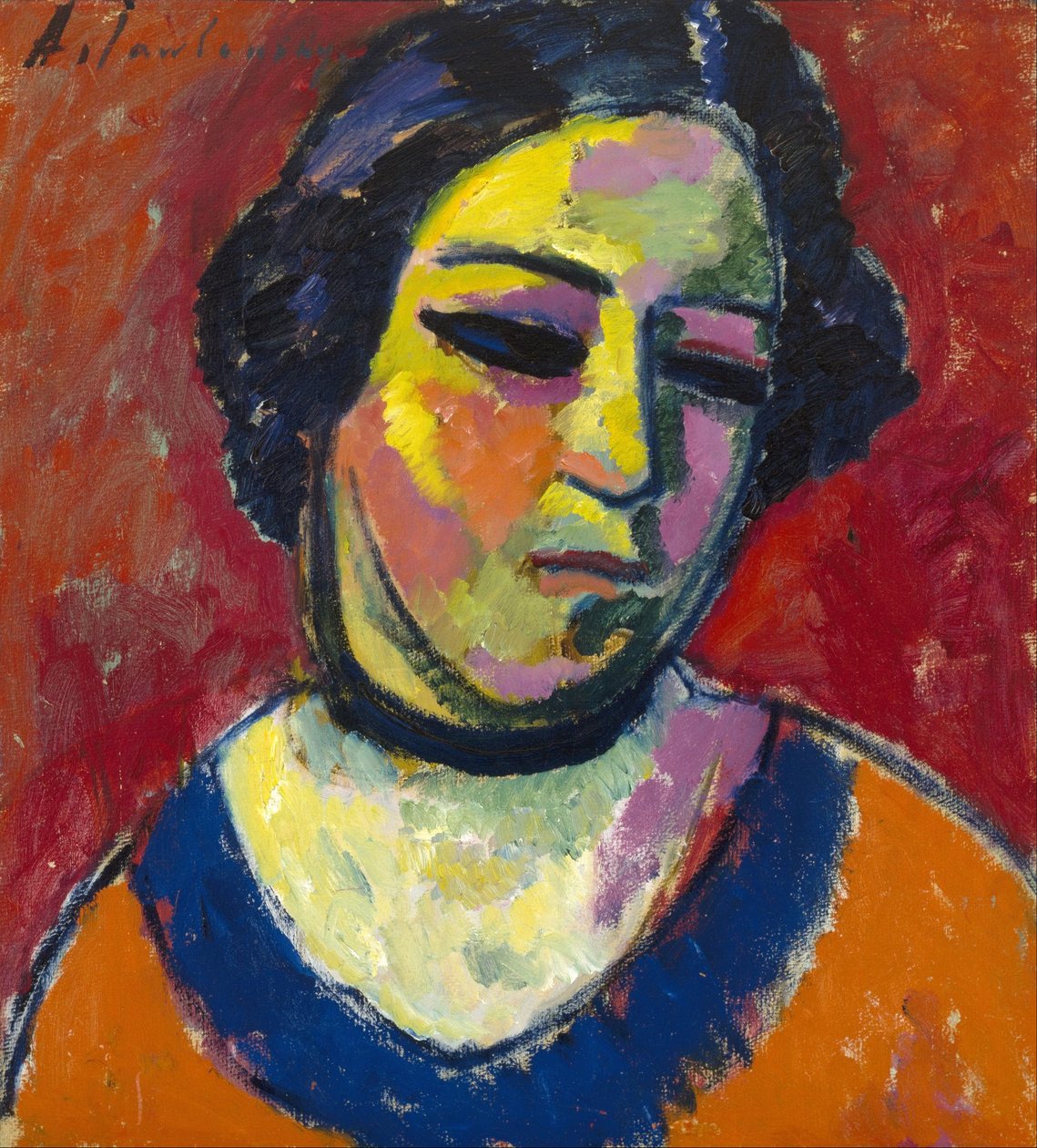 Porträtt av en kvinna av Alexej von Jawlensky