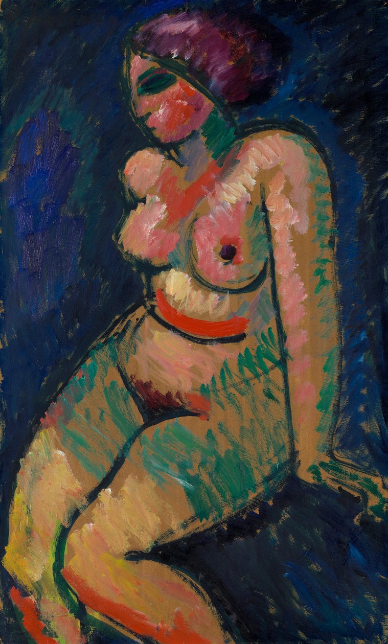 Sittande kvinnlig nakenstudie av Alexej von Jawlensky