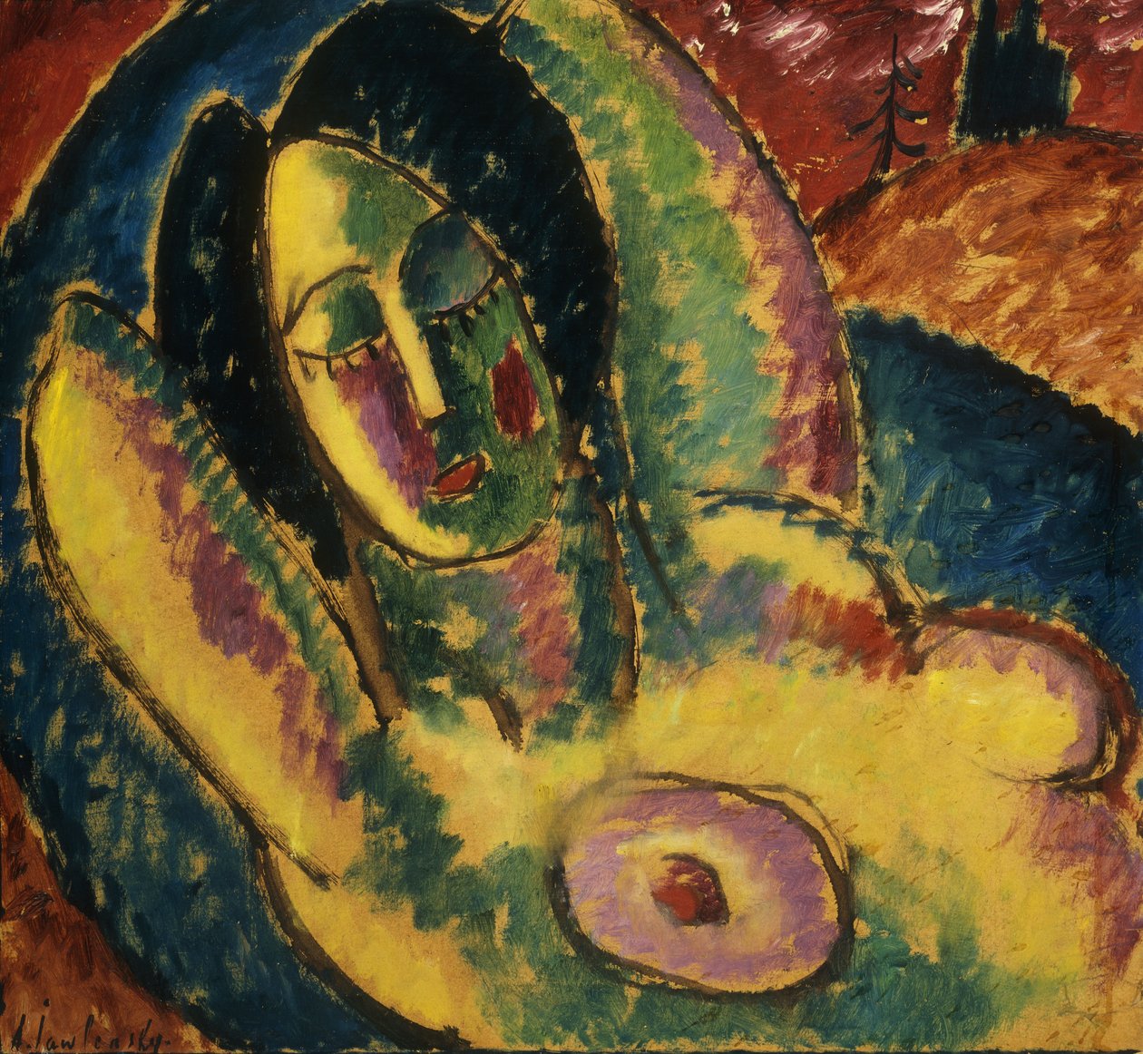 sovande; Sova, 1912 av Alexej von Jawlensky