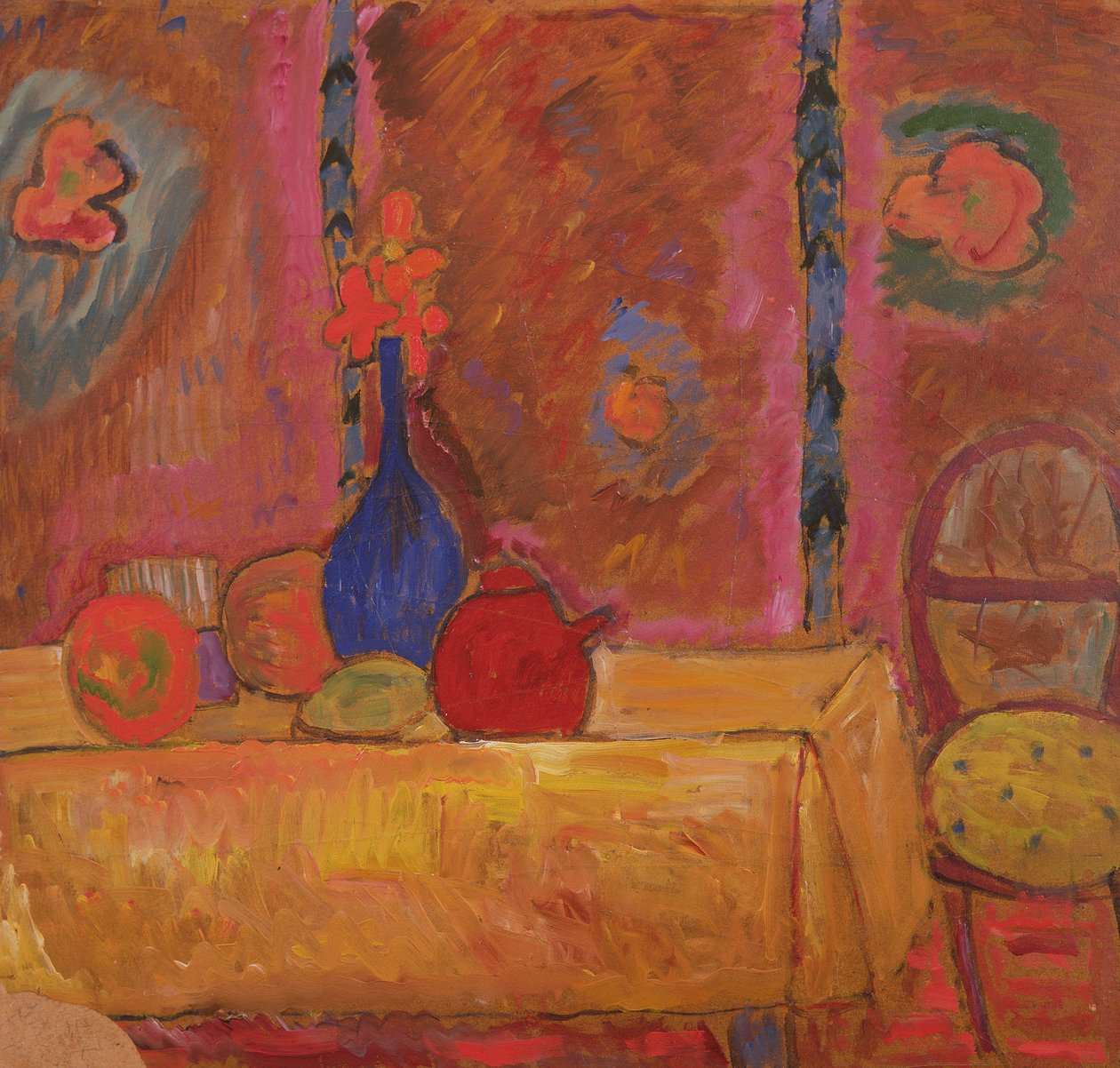 Stilleben med kanna och skulptur på ett bord av Alexej von Jawlensky