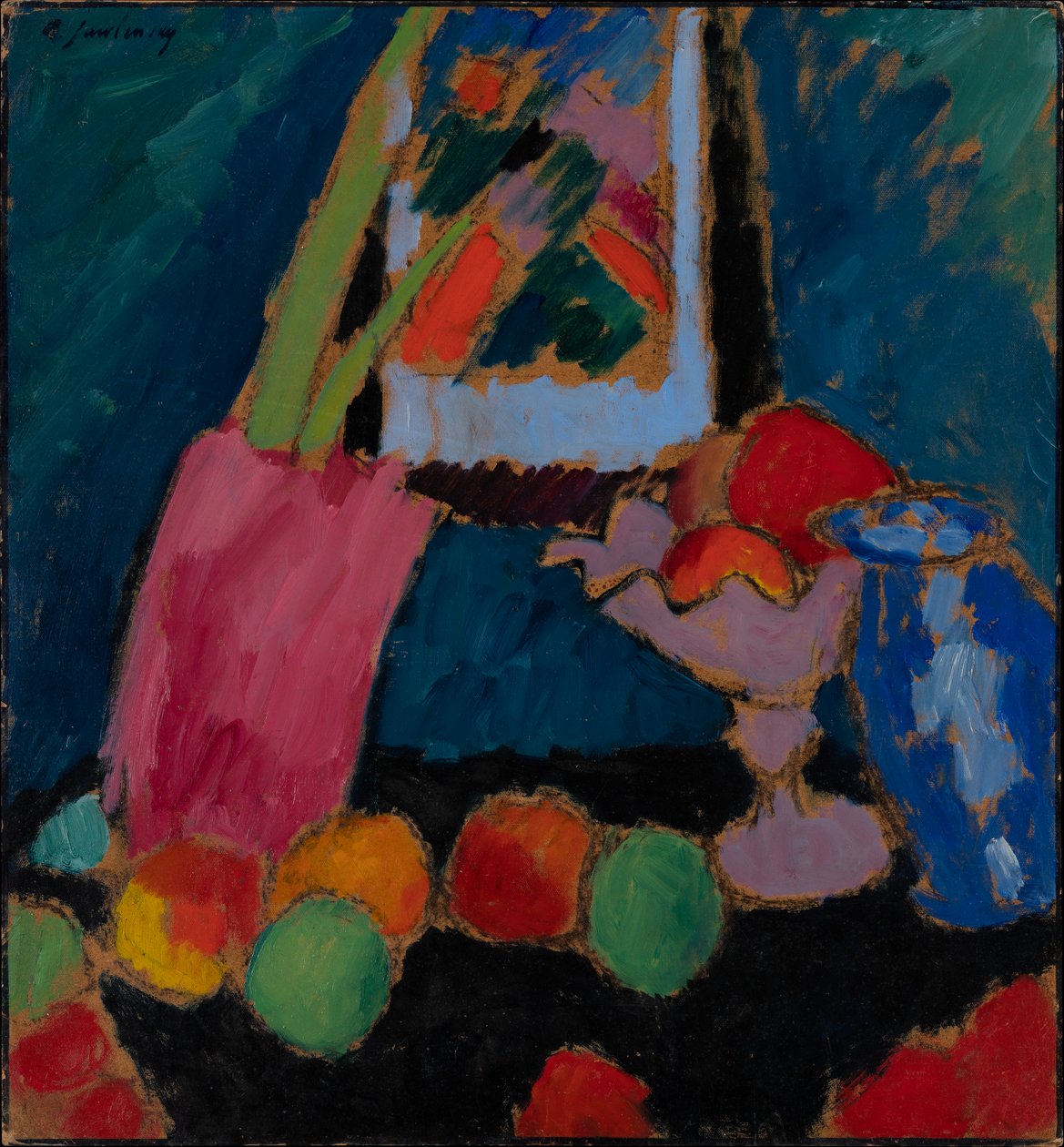 Stilleben med en lila skål av Alexej von Jawlensky