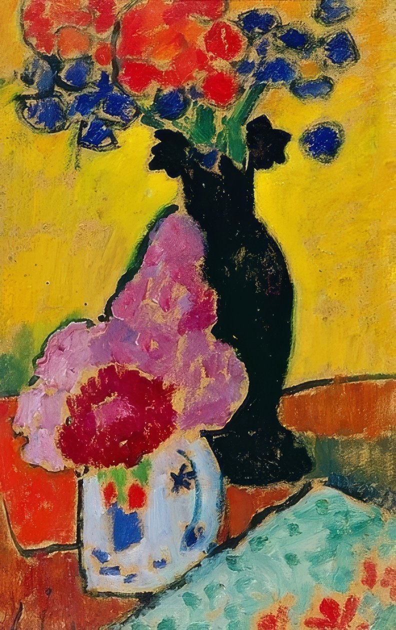 Stilleben med en svart vas. 1910 av Alexej von Jawlensky
