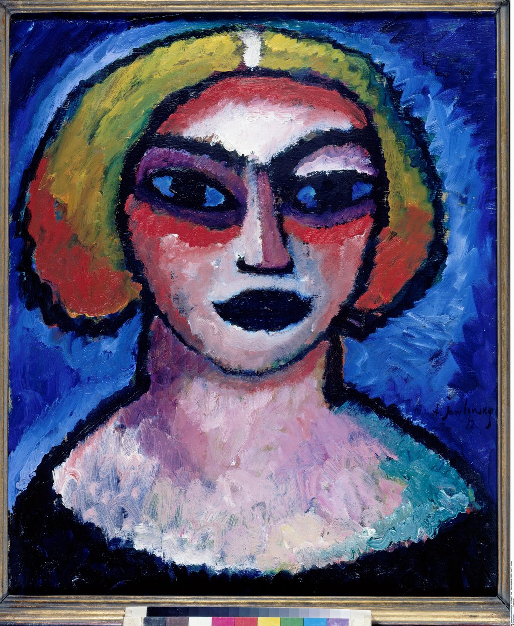 ""Tete de femme"" (Head of a Woman) Peinture de Alexei von Javlensky (1864-1941) 1912 Dim 61x51 cm Olja på kartong Statliga museer, Berlin av Alexej von Jawlensky