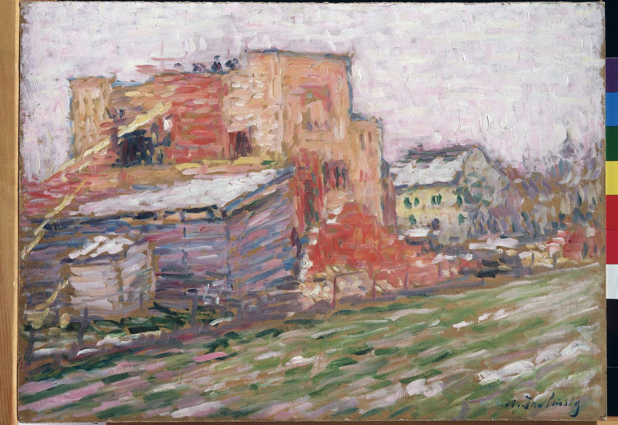 ""Utsikt över en gata"" Målning av Alexei von Javlensky (Alexej von Jawlensky) (1864-1941) 1905 Regionala M. Vrubel Art Museum, Omsk av Alexej von Jawlensky