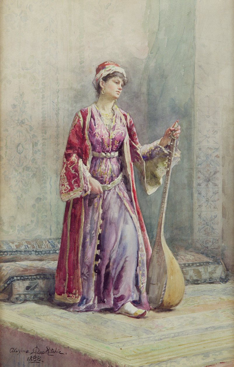 En musiker i ett harem, 1888 av Alexina MacRitchie