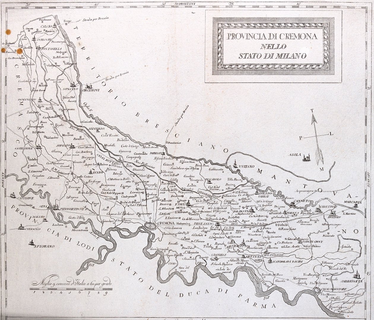 Cremona, Lodi, Mantua, Parma och Brescia, Italien - av A av Alexis Hubert Jaillot