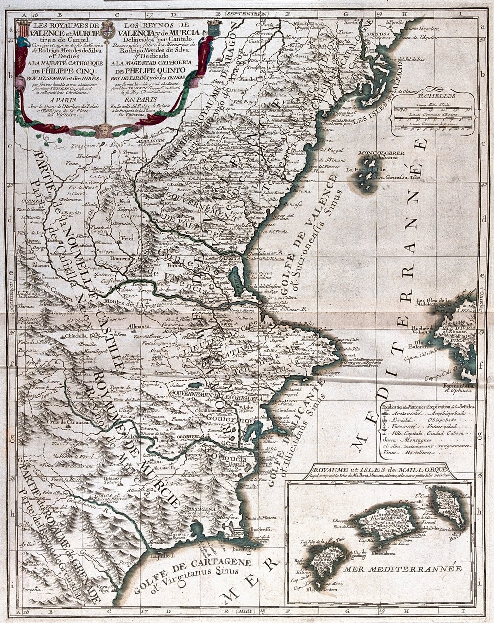 Valencia och Castiglia, Spanien - av A av Alexis Hubert Jaillot