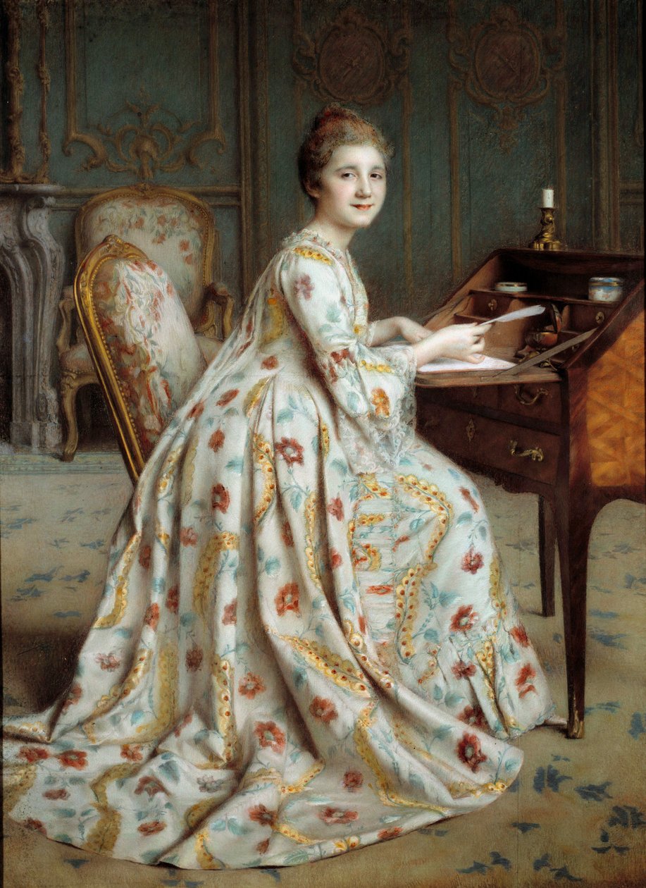 Porträtt av Marquise Dubois Mouchet-målning av Alexis Axilette (1860-1931) 1800-talets Angers, Museum of Fine Arts av Alexis Axilette