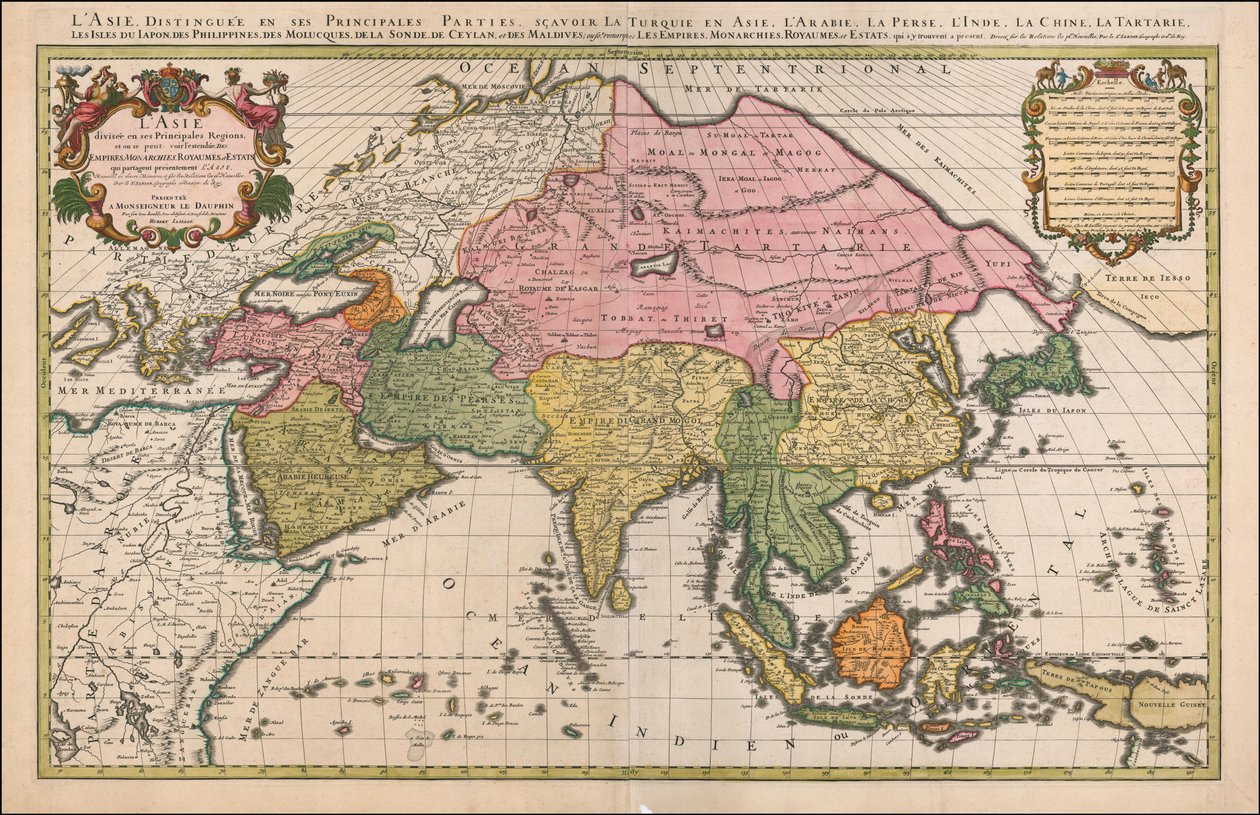 1692 års karta över Asien av Hubert Jaillot av Alexis Hubert Jaillot