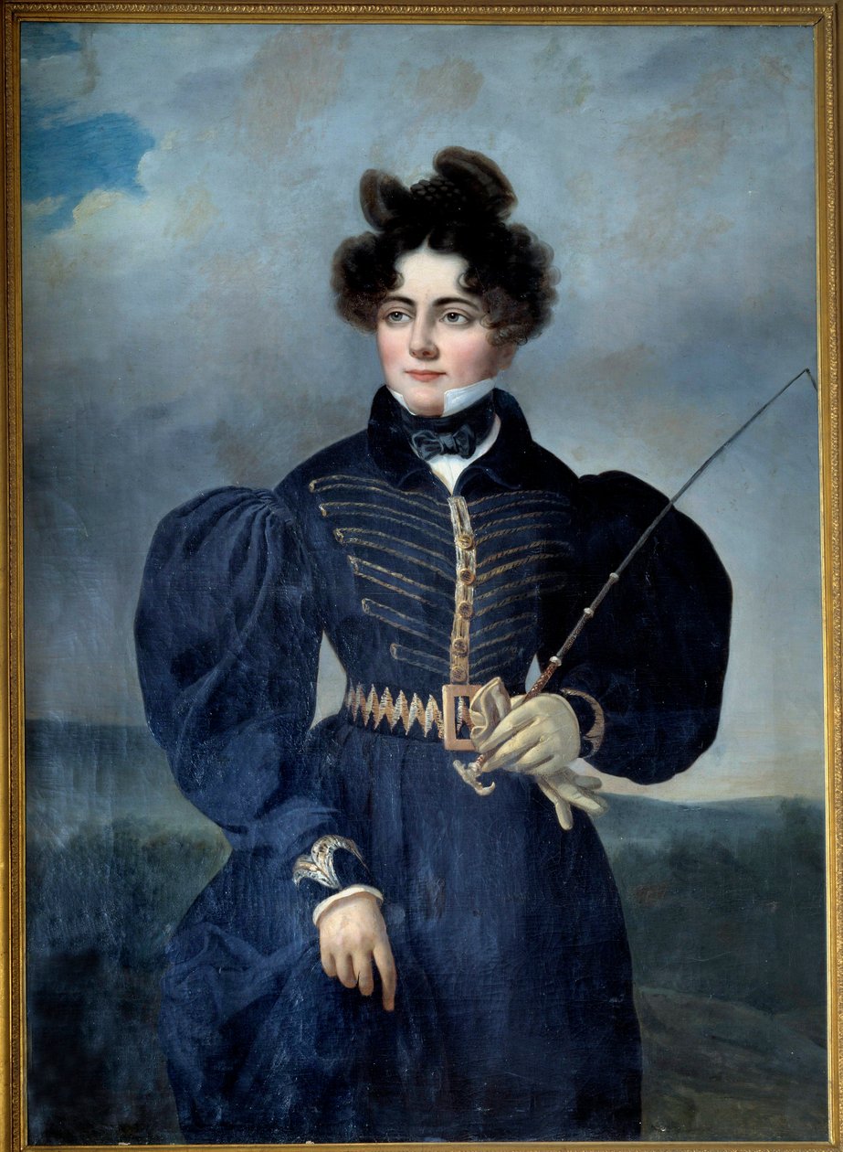 Porträtt av Sophie Dawes, friherrinnan av Feucheres (1790-1840), i jaktdräkt Målning av Alexis Valbrun (1803-1852) 1830 Sön. 1,3x0,91 m Chantilly, Musee Conde av Alexis Leon Louis Valbrun