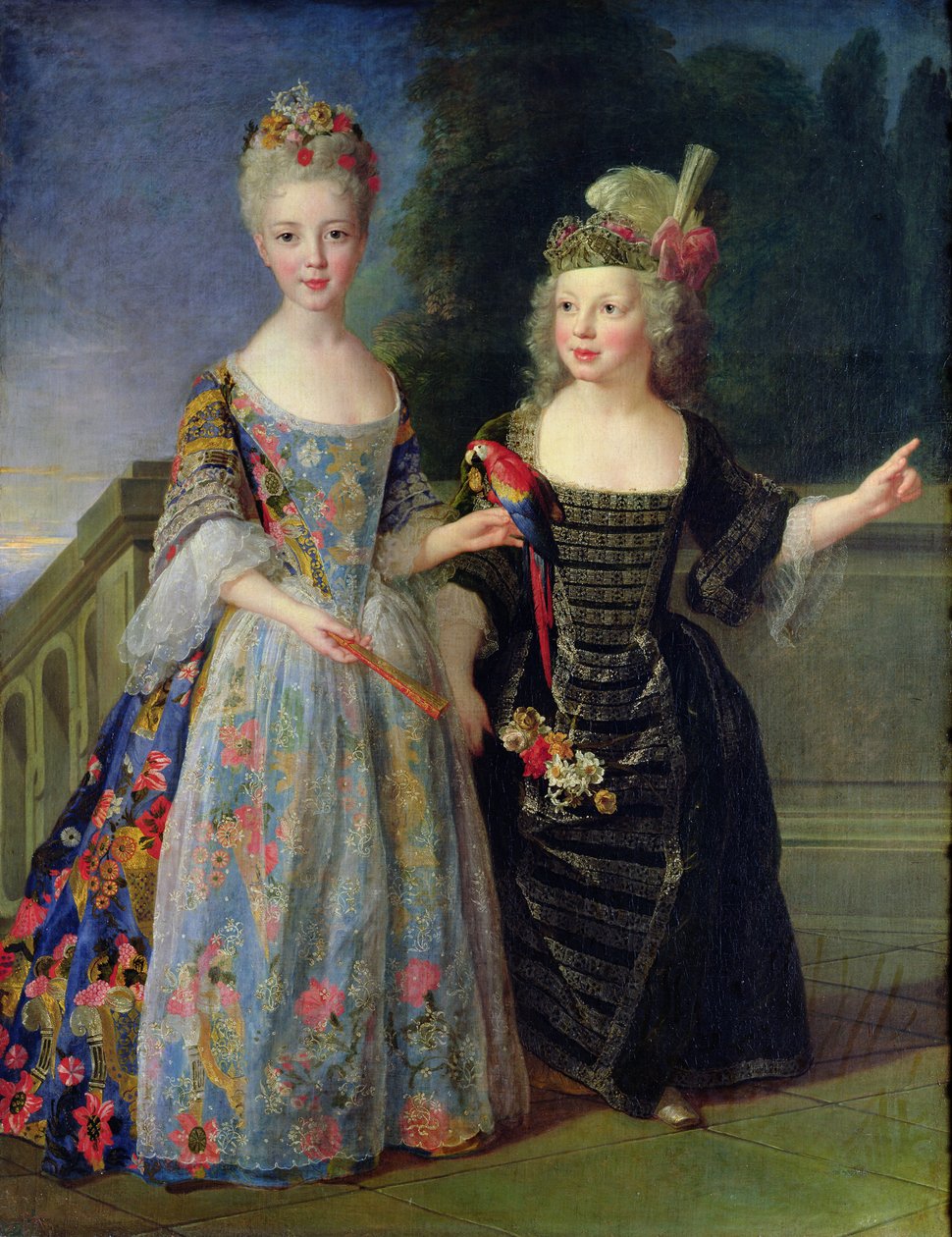 Catherine-Eleonore de Bethisy (1707-67) och hennes bror, Eugene-Eleanore (1709-81) (olja på duk) av Alexis Simon Belle