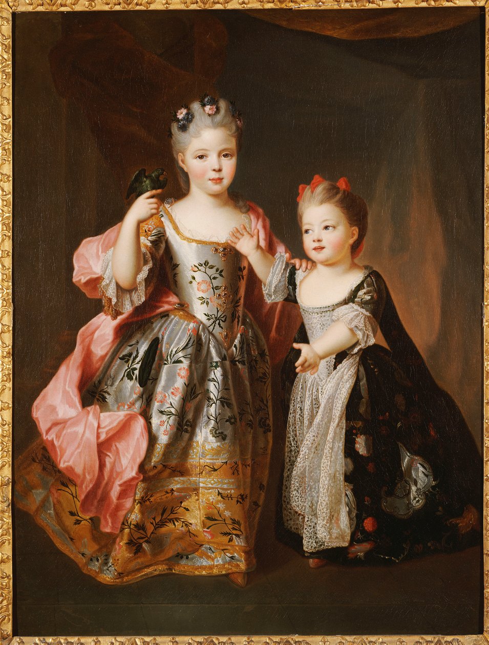 Porträtt av två unga flickor, sägs vara Adelaide och Victoire, döttrar till Ludvig XV av Alexis Simon Belle