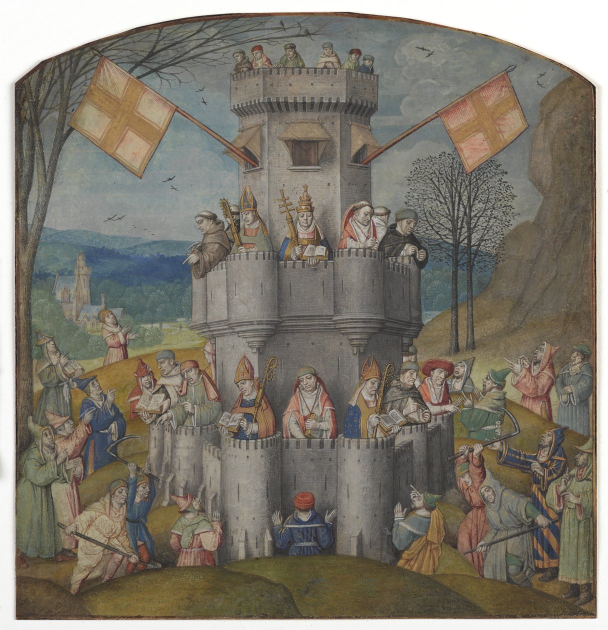 The Fortress Defended, mitten av 1400-talet (upplyst manuskript) av Alfonso de Spina