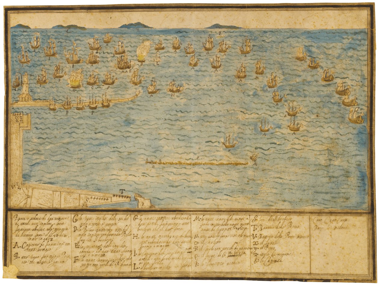 En topografisk skildring av slaget vid Leghorn, c.1653 av Alfonso the Younger Parigi
