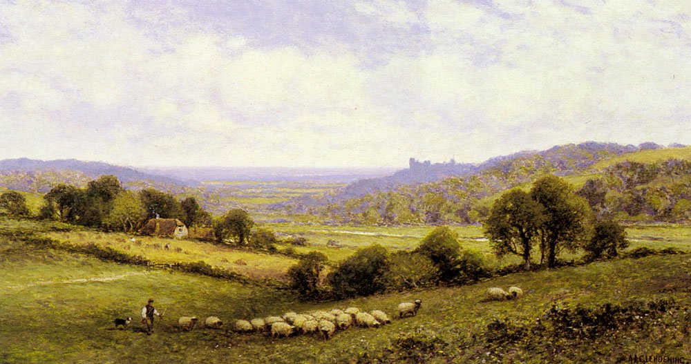 Sussex, with Arundel Castle in the Distance av Alfred Augustus Glendening