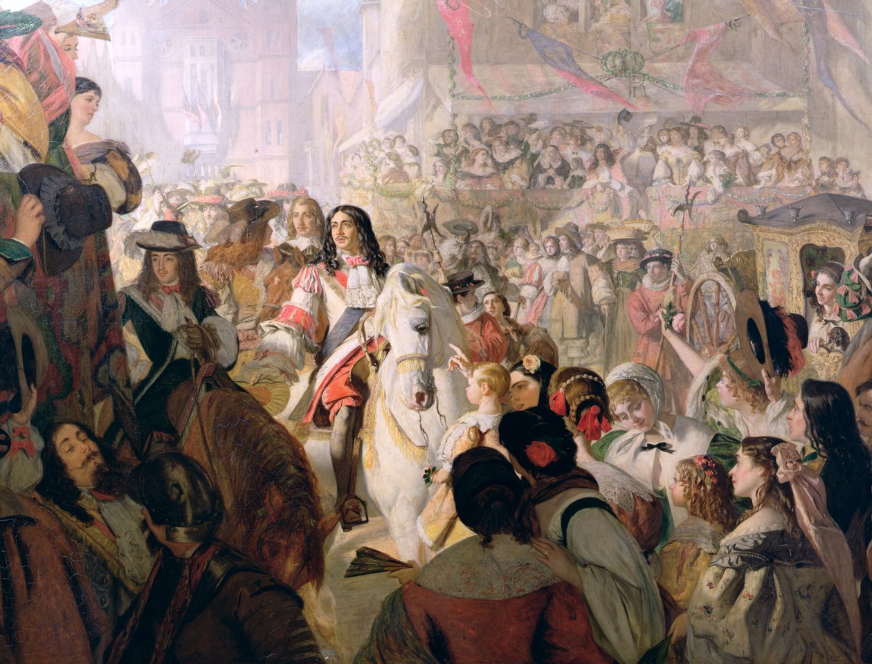 Charles II:s (1630-85) återkomst till Whitehall 1660, 1867 av Alfred Barron Clay