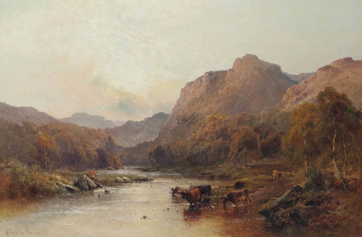 The stream at Castle Campbell av Alfred de Breanski