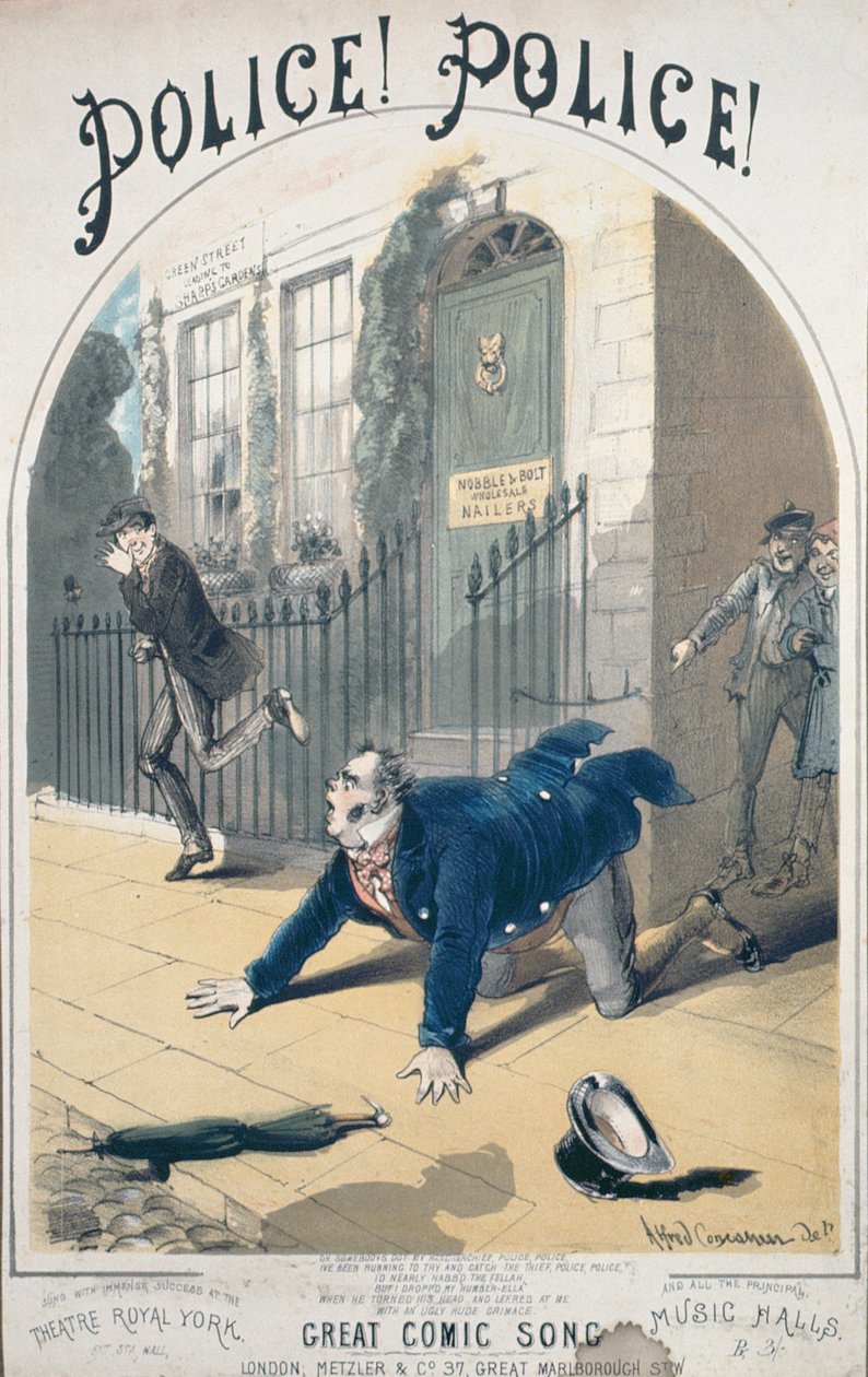 Polis! Polis! Sångboksomslag, c.1865 av Alfred Concanen